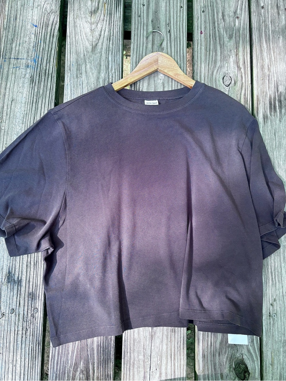 Rare/self Cropped Boxy Crewneck Tee - Black